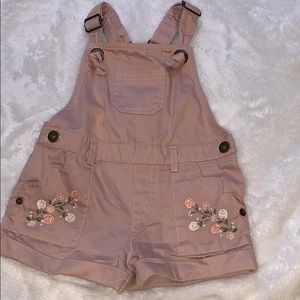 Pink Blush Overall Shorts